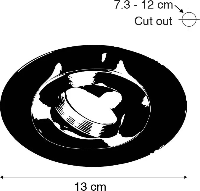 Кръгъл вграден прожектор стомана наклонен с пълнещ пръстен - Edu
