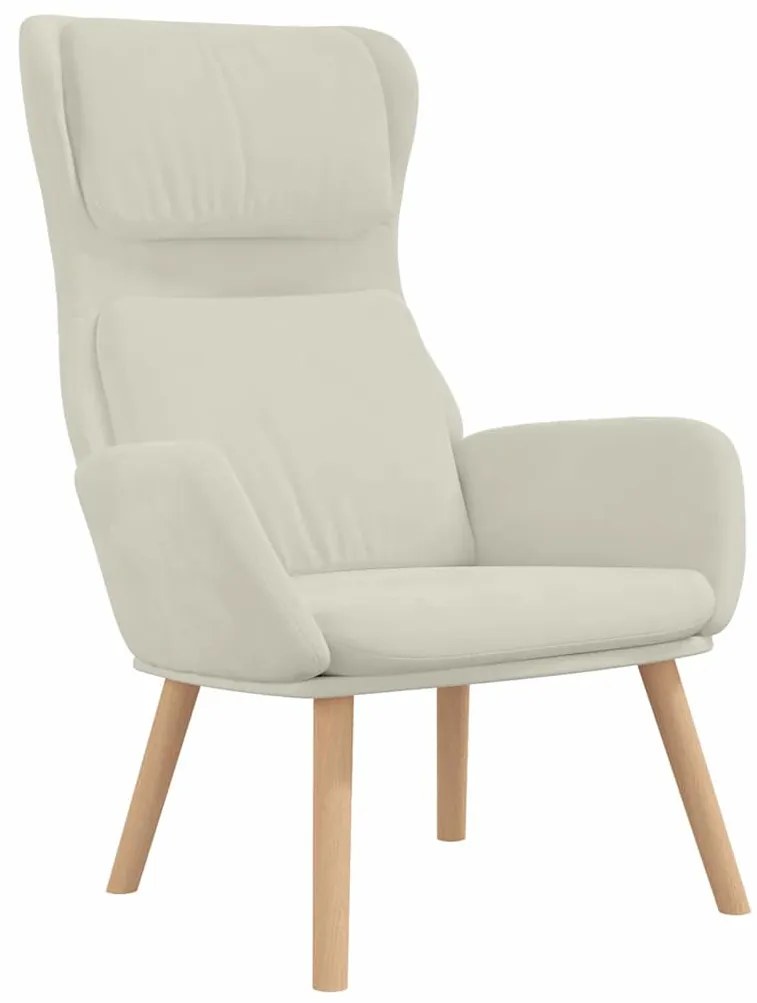 341360 vidaXL Релакс стол, кремавобял, кадифе