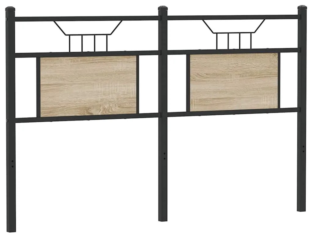 4106826 vidaXL Резервна табла за легло Дъб Сонома 150 cm Изработена дървесина и стомана