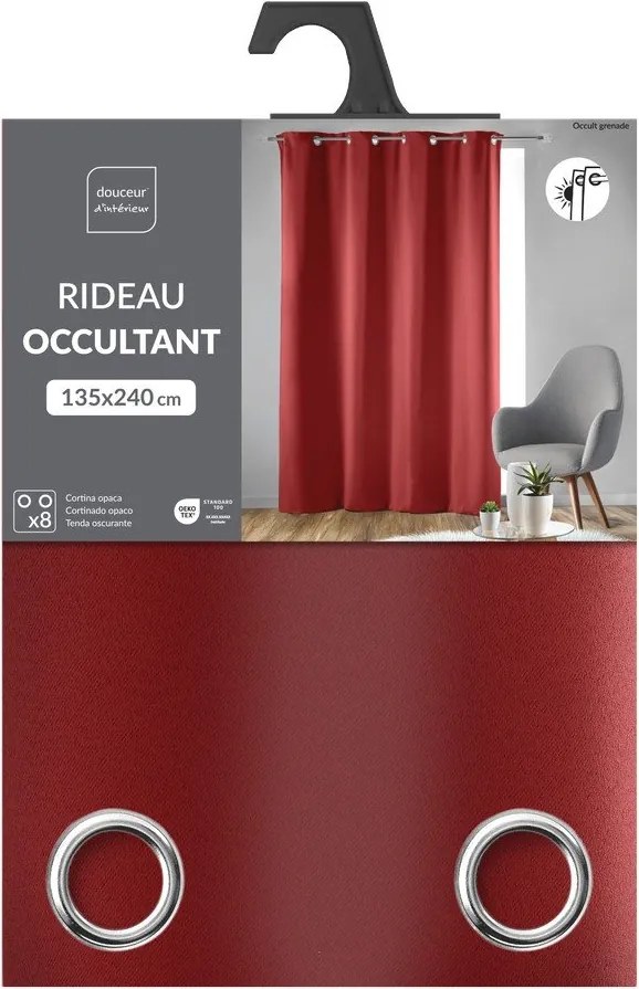 Червено затъмняващо перде 135x240 cm Occult – douceur d'intérieur