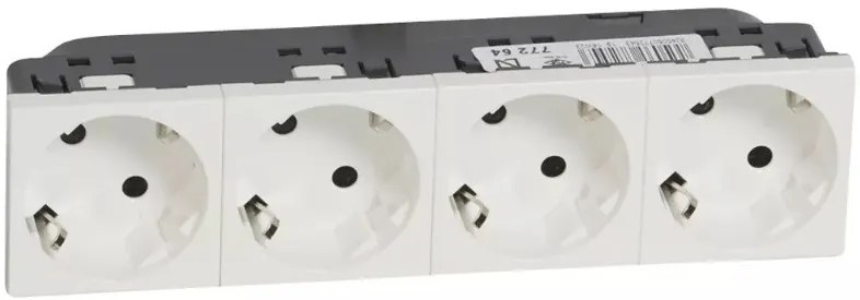 Legrand Контакт ШУКО ЧЕТВОРЕН 45° 16A 8 мод. цвят бял Mosaic  - 077254