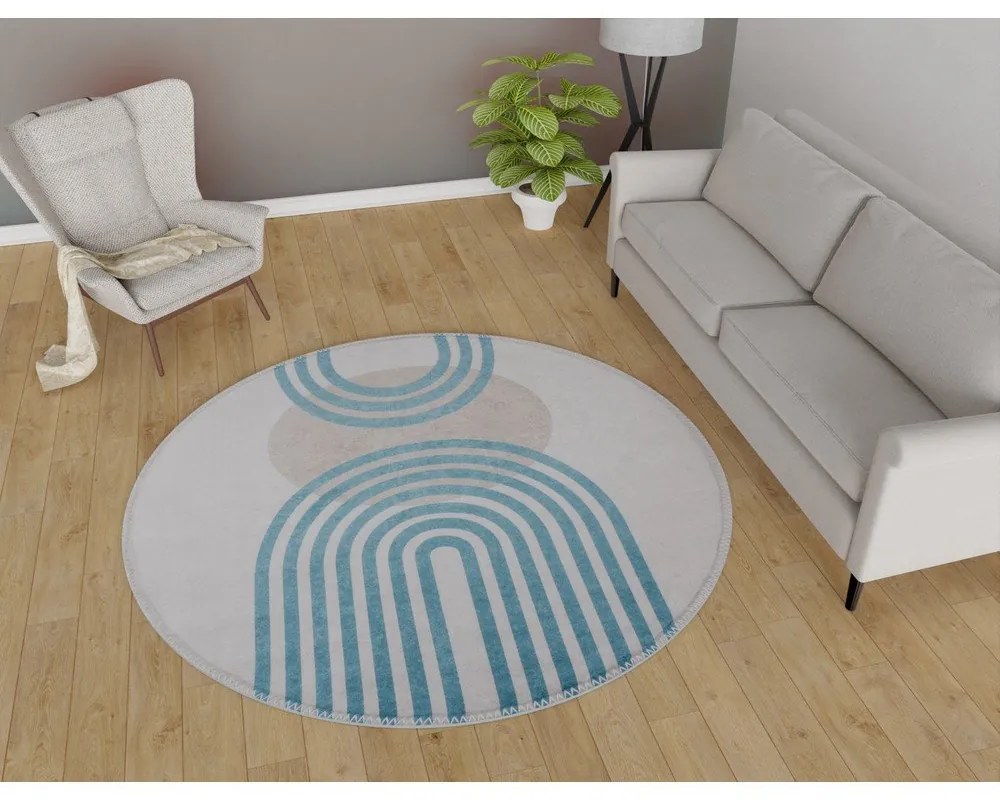Син/сив кръгъл килим ø 100 cm - Vitaus
