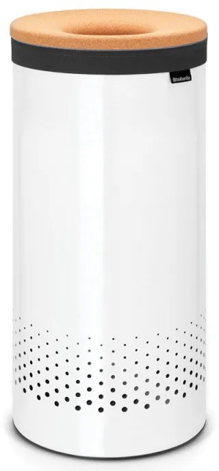 Кош за пране Brabantia 90300239, 35 л, Корков капак, Пълнене без отваряне, Вентилационни отвори, Бял