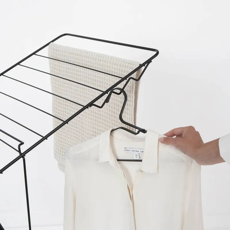 Сушилник за дрехи Brabantia Hangon 1004165, 20 м, 6 закачалки, Регулируем, Заключване за деца, Черен/мат