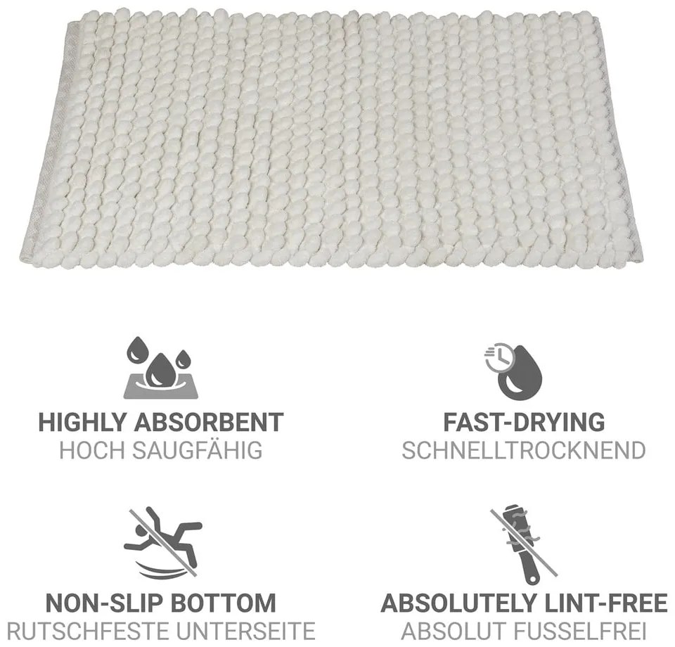 Бял текстилен килим за баня 50x80 cm Solivo – Wenko