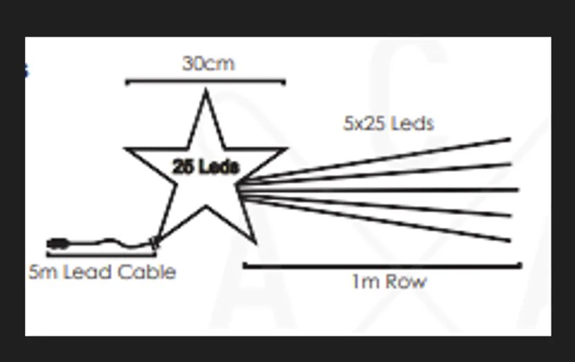 Коледна звезда осветена с 150 Led-Warm White