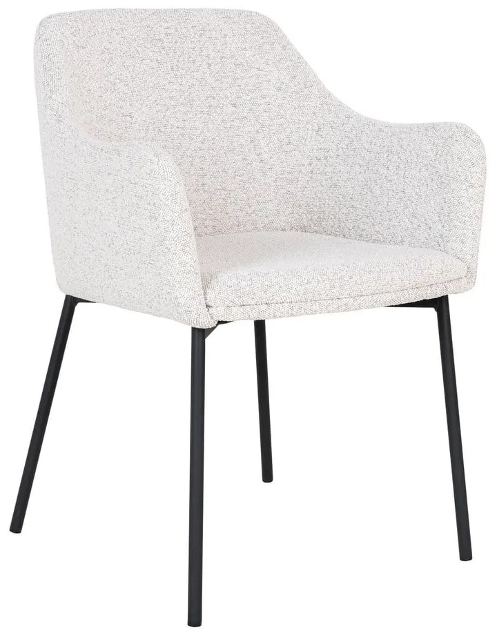 Бял тапициран трапезен стол с подлакътници Melilla – House Nordic