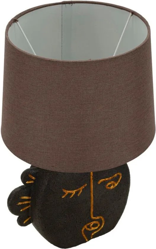 Кафява настолна лампа с текстилен абажур (височина 39,5 cm) Tribal – Mauro Ferretti
