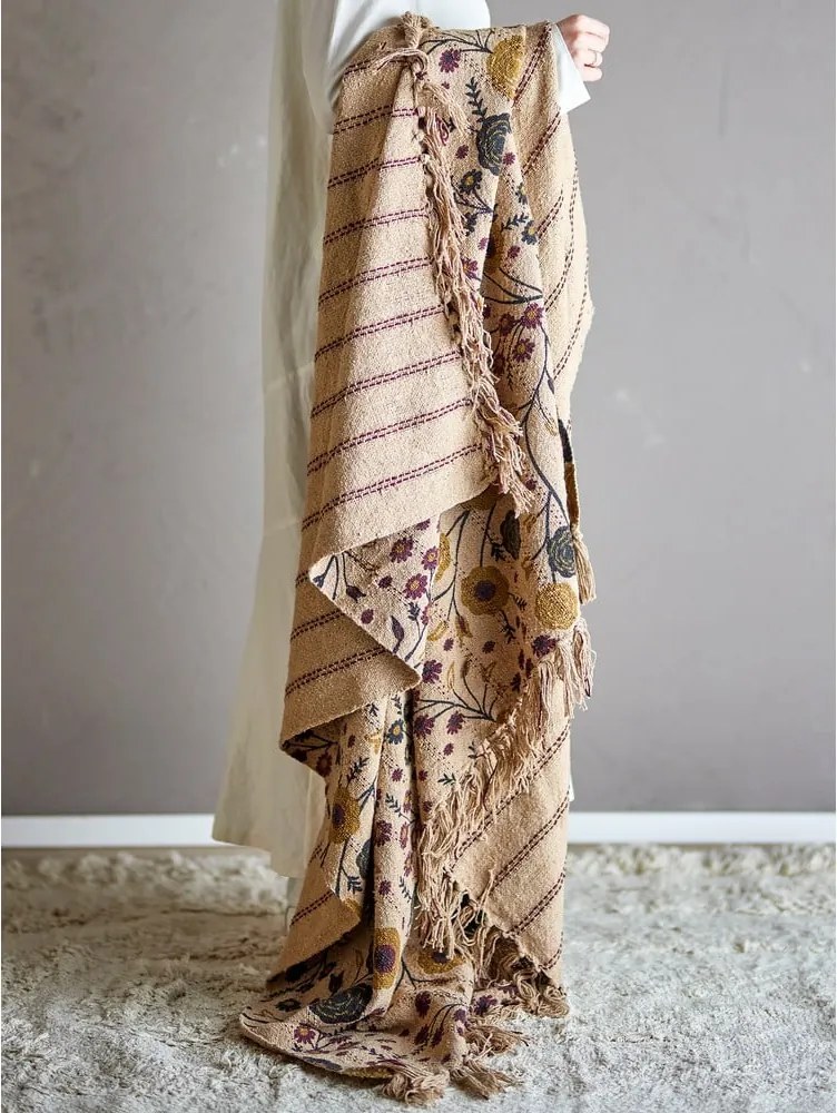Кафяво одеяло от рециклиран памук 130x160 cm Eydis – Bloomingville