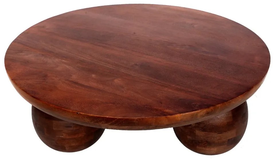 Кафява кръгла масичка за кафе от масивно манго ø 100 cm Ailen – MOME