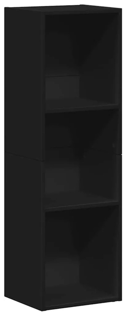 800136 vidaXL Библиотека/ТВ шкаф, черна, 36x30x114 см, инженерно дърво