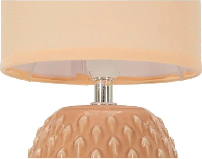 Прасковена керамична настолна лампа с текстилен абажур (височина 27 cm) Pontus – Mauro Ferretti