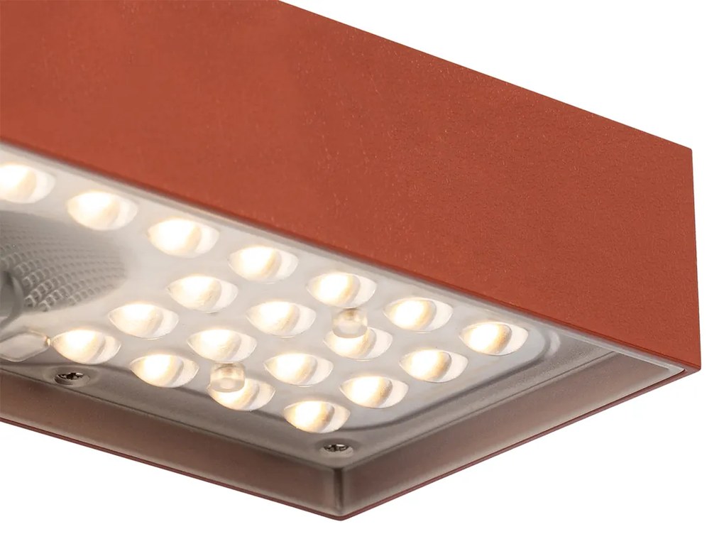 Външна стенна лампа червена с димируема светлина и сензор на слънчева енергия - Kayo