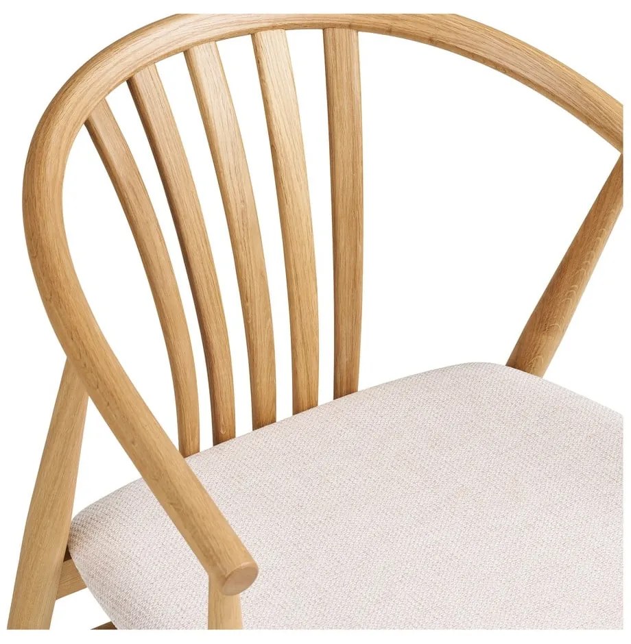 Трапезен стол с подлакътници от масивен дъб в естествен цвят Agustin – House Nordic