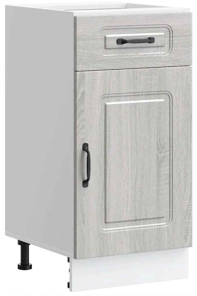 853473 vidaXL Кухненски шкаф, "Kalmar", сив сонома, инженерно дърво
