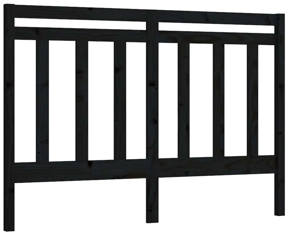 817804 vidaXL Горна табла за легло, черна, 166x4x100 см, бор масив