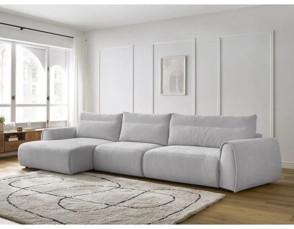 Светлосив ъглов диван Aden – Bobochic Paris