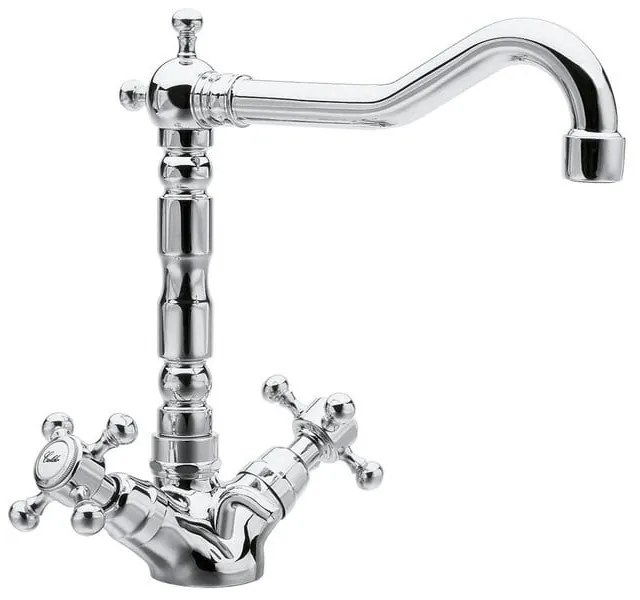 Стояща батерия за мивка в лъскаво-сребрист цвят Antea – Sapho