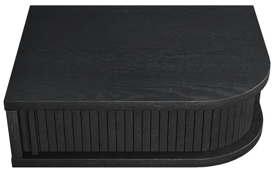 Черно нощно шкафче от дъб Farsta – Woodman