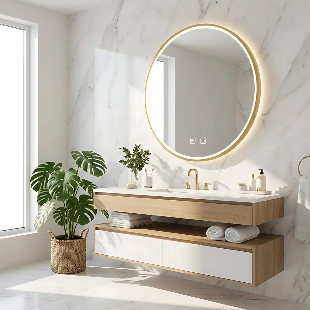 Огледало LED 100cm MMJ BRUSH GOLD