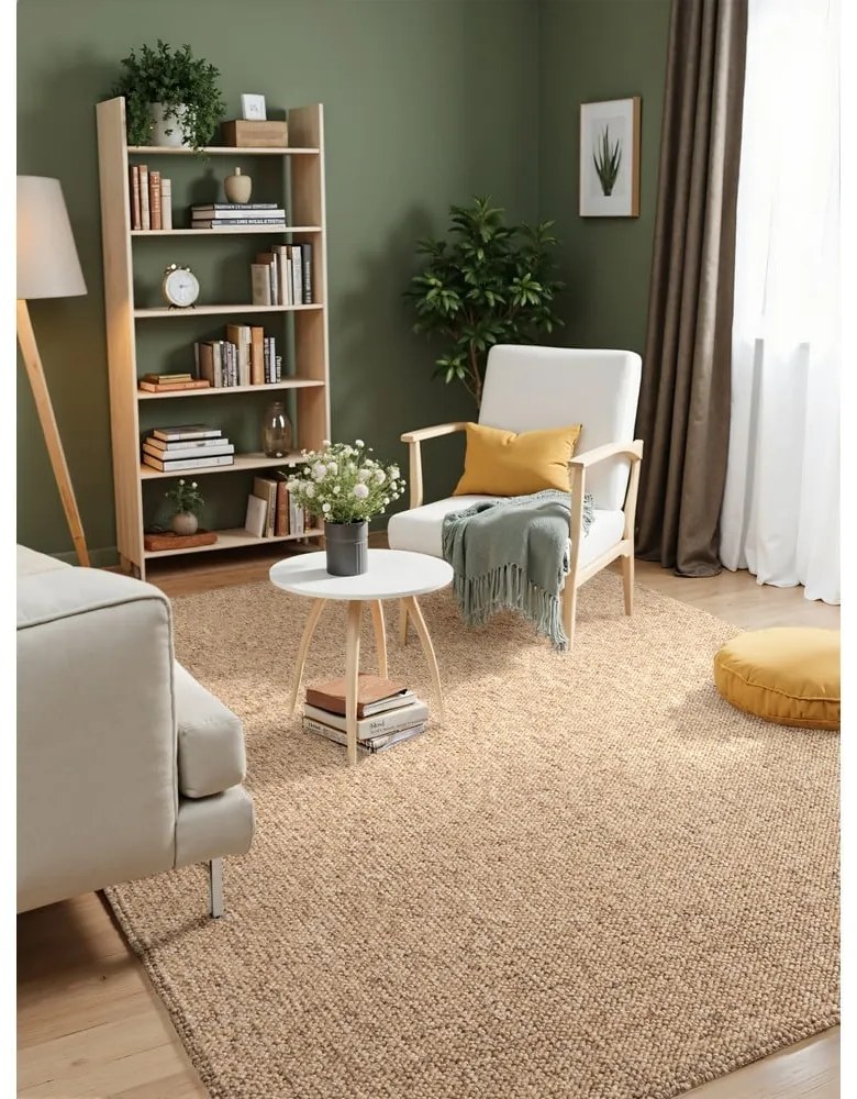 Светлокафяв килим подходящ за пране 120x170 cm Rocco Caramel – Elle Decoration