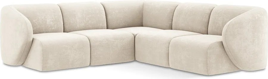 Бежов шенилов ъглов диван Lani – Makamii