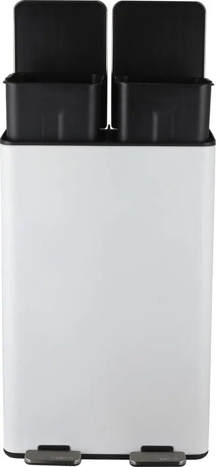 Стоманено кошче за боклук 2x30 l за рециклиране с педал в матово бял цвят Aliya – Spirella