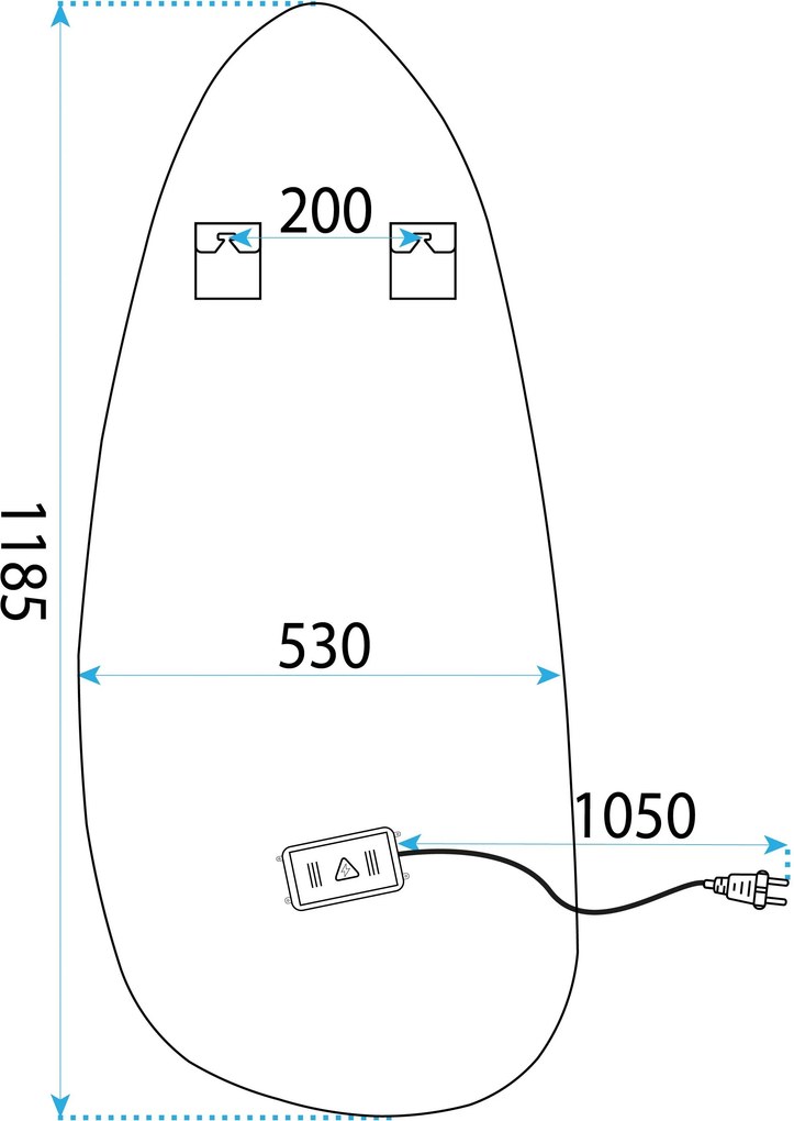 Огледало LED 120x55cm YH-3359