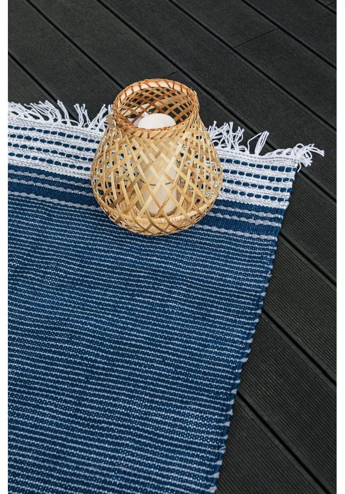 Тъмносин двустранен килим за открито, изработен от рециклирана пластмаса , 80 x 180 cm Civil - Green Decore