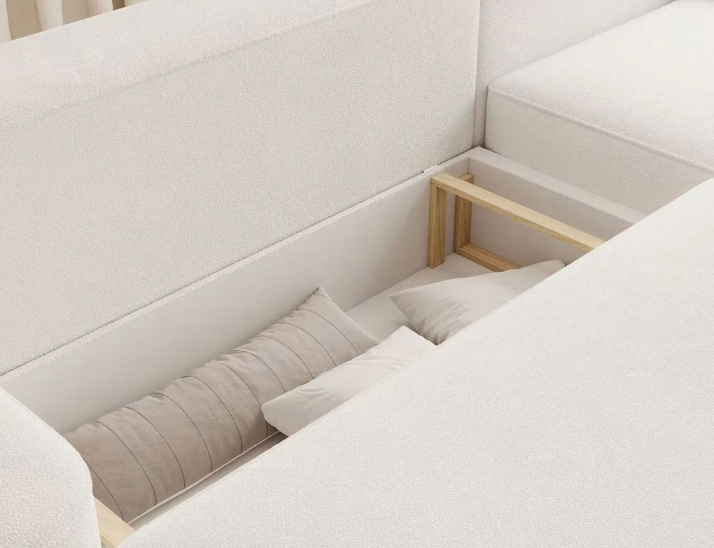 Ъглов диван Luxora-Бял-вдясно