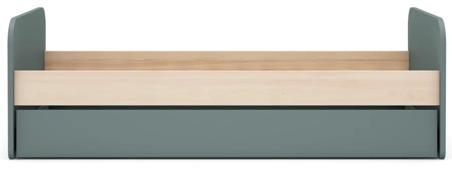 Сиво-зелено разтегателно детско легло от декор от бор с място за съхранение и включена подматрачна рамка 90x200 cm Esteban – Marckeric