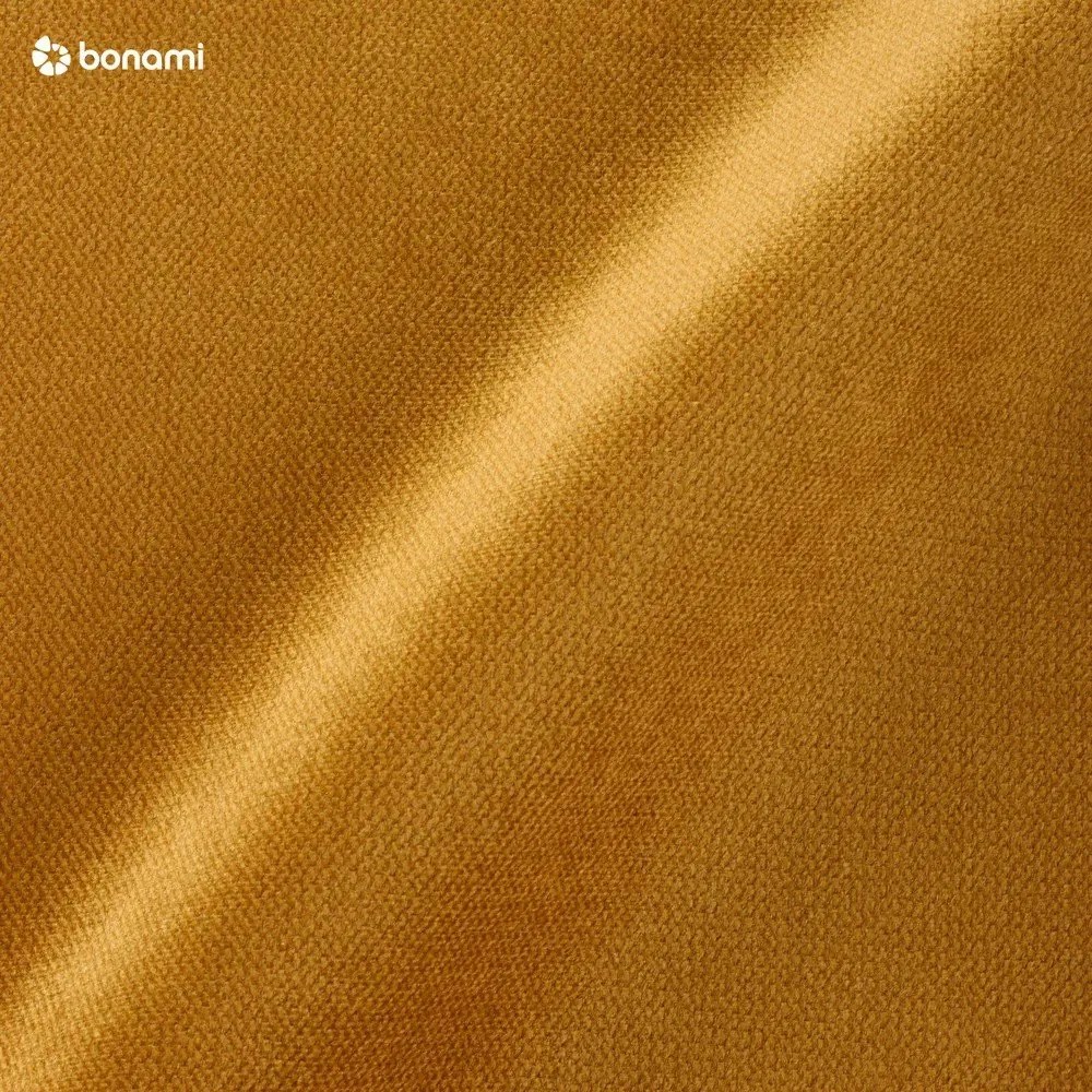 Жълт кадифен разтегателен ъглов диван (ляв ъгъл) Lofty Lilly – Miuform