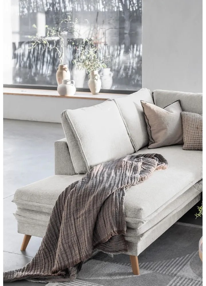 Бежов разтегателен ъглов диван (ляв ъгъл) Charming Charlie – Miuform