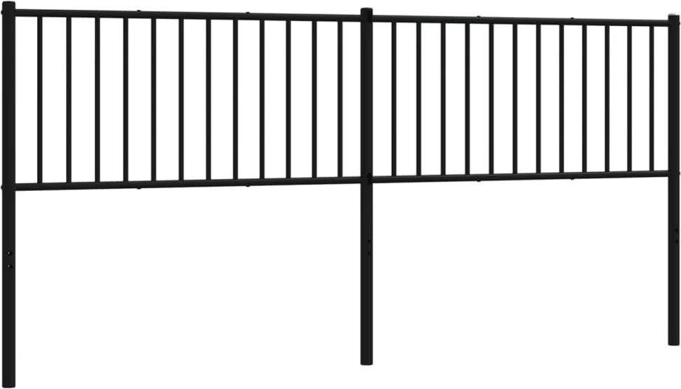 350902 vidaXL Метална резервна табла за легло, черна, 200 см