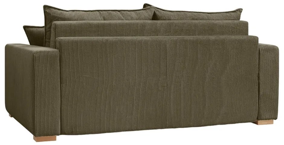 Зелено-кафяв разтегателен диван от рипсено кадифе 225 cm Augustin – Bobochic Paris