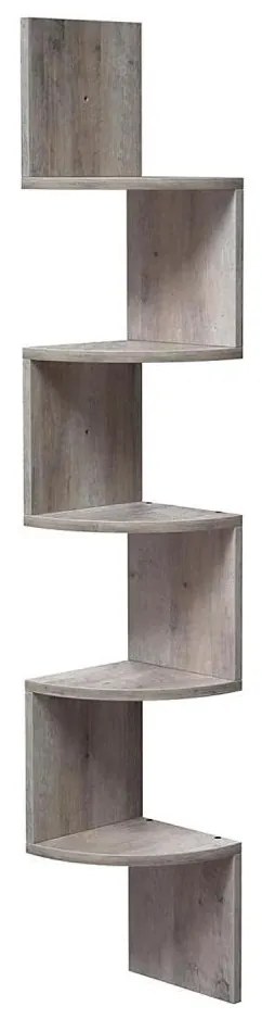 Ъглова стенна етажерка SNAKE сива/кафява