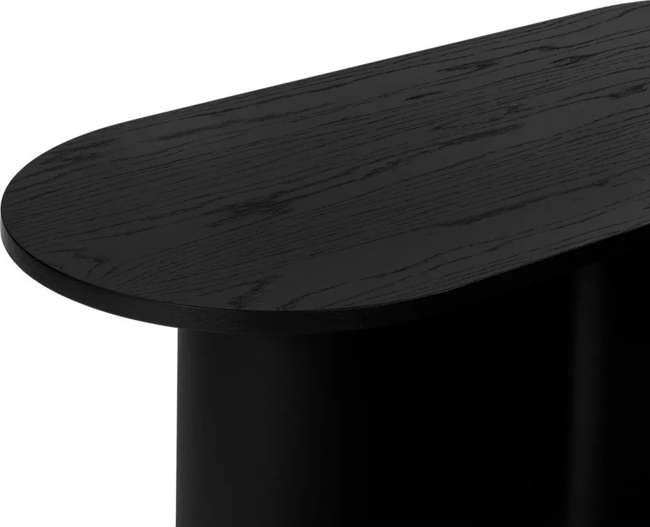 Черна масичка за кафе с дъбов плот 50x115 cm Looi – noo.ma