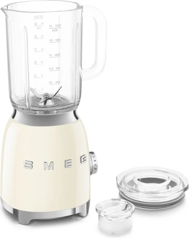 Блендер Smeg BLF03CREU, 800W, 1.5 л, 18000 об/мин, 4 програми, 4 скорости + Пулс, Неръждаема стомана, Крема