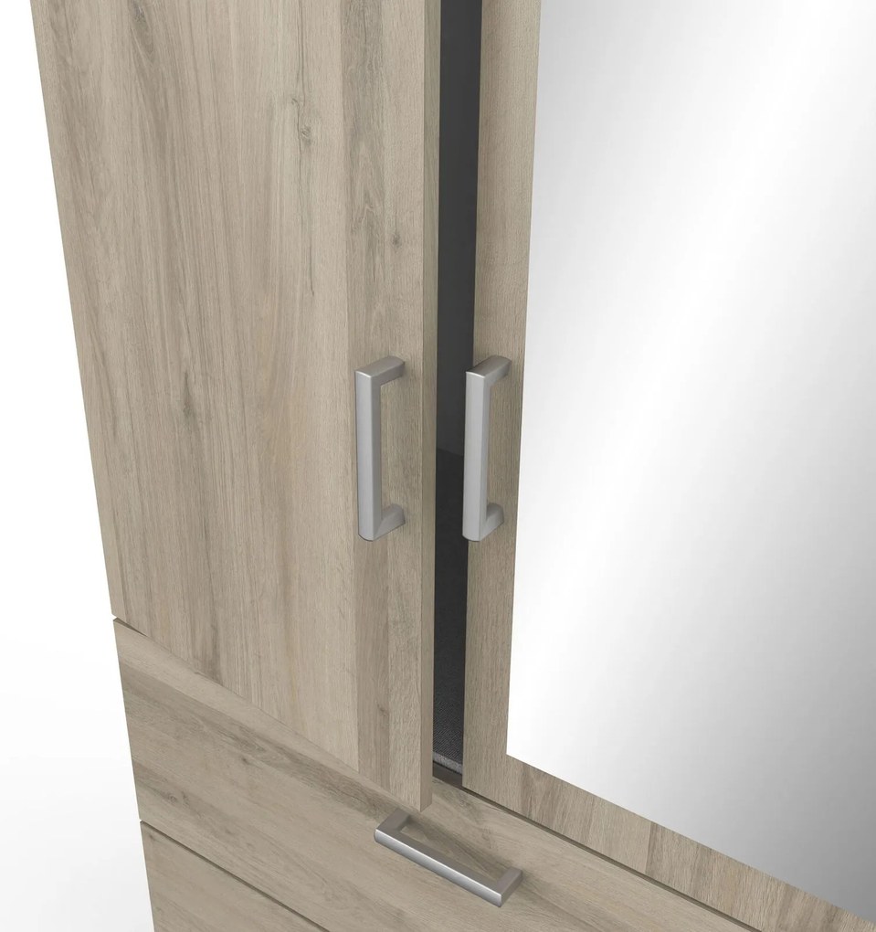 Гардероб Coben Трикрилен-дъб