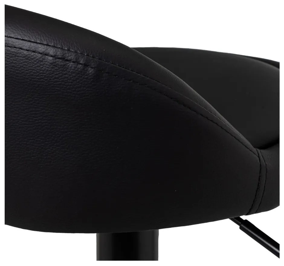 Черни бар столове в комплект от 2 бр. с регулируема височина от имитация на кожа (височина на седалката 72 cm) – Casa Selección