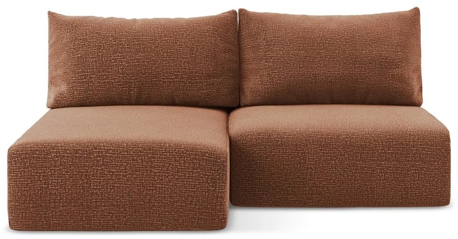 Разтегателен ъглов диван с място за съхранение в тухлен цвят (ляв ъгъл) Kalena – Makamii