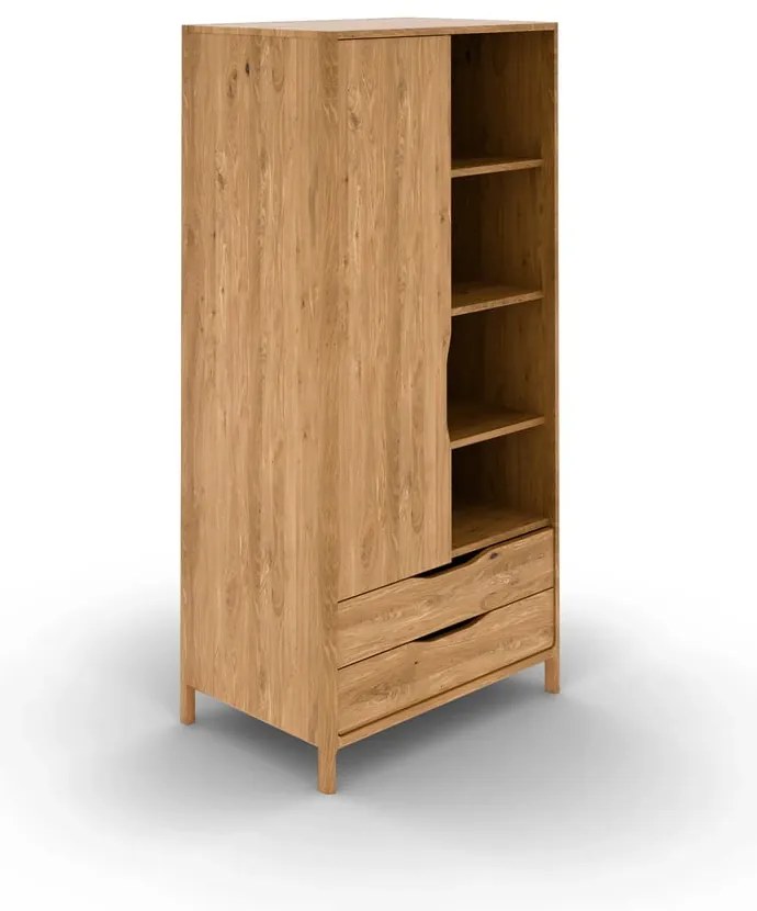 Гардероб от масивен дъб естествен 90x188 cm Twig – The Beds