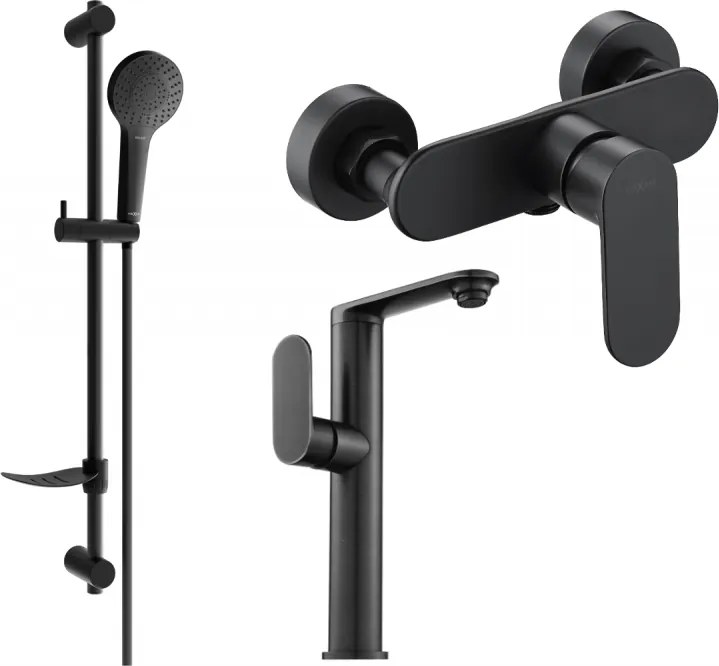 Mexen Milo DF05 душ комплект, черен - 713154DF05-70
