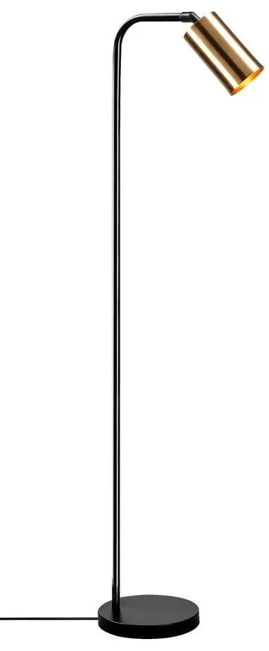 Черна и златисто подова лампа с метален абажур (височина 120 cm) Emek – Opviq lights