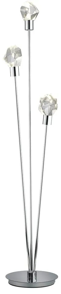 LED подова лампа в сребрист цвят със стъклен абажур (височина 150 cm) Verano – Trio Select