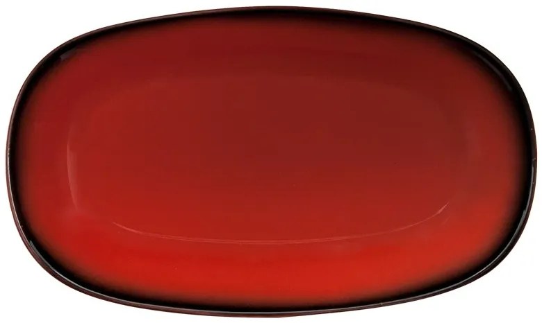 Gural Porselen - Marmaris Black/Red Овално плато 29x17cm. (NBNEO29KY631KMZS)