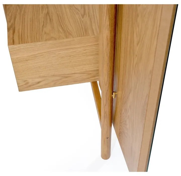 Стена в преддверието от дъбово дърво с огледало Tripod - Woodman