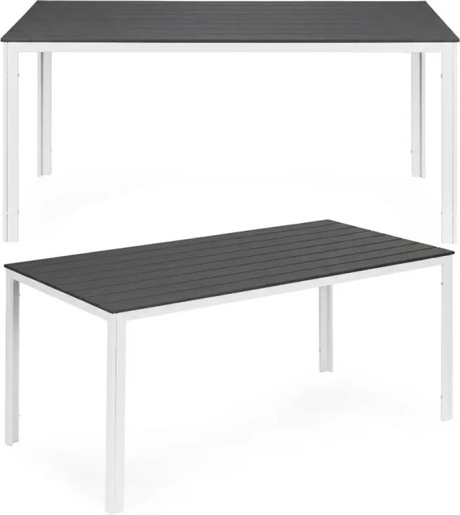 Голяма градинска маса в сиво с бели крака