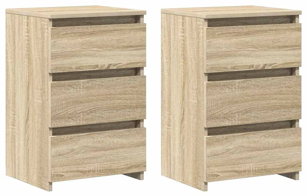 806218 vidaXL Нощни шкафчета 2 бр сонома дъб 40x35x62,5 см инженерно дърво
