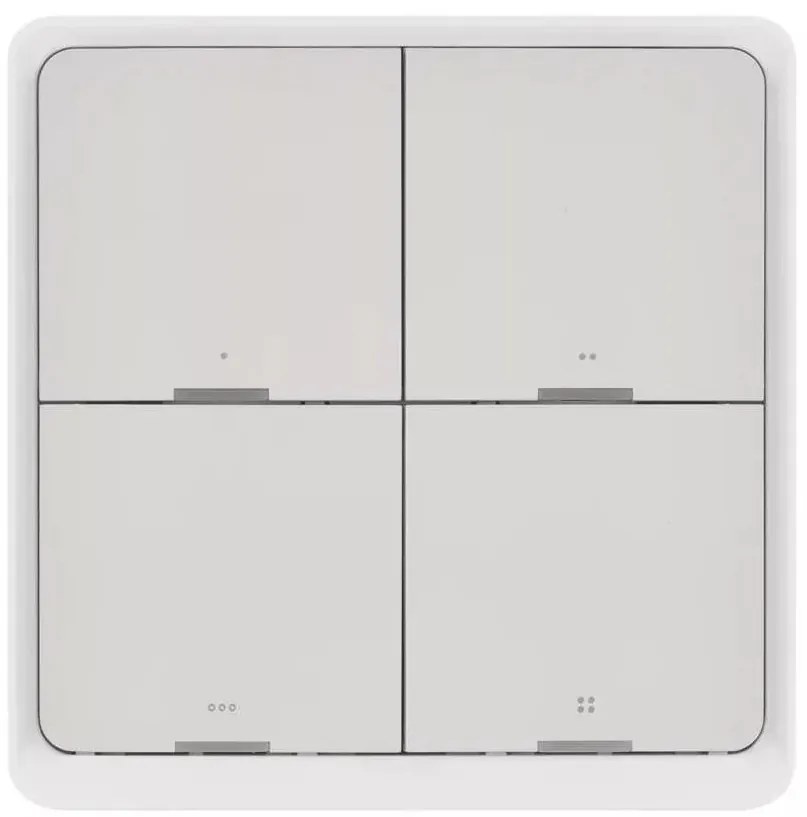 Превключвател 4 бутона GoSmart 1xCR2430 Tuya бял